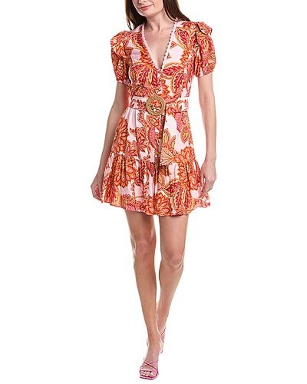 Adrianna Papell Belted Shirtdress in Orange - 4